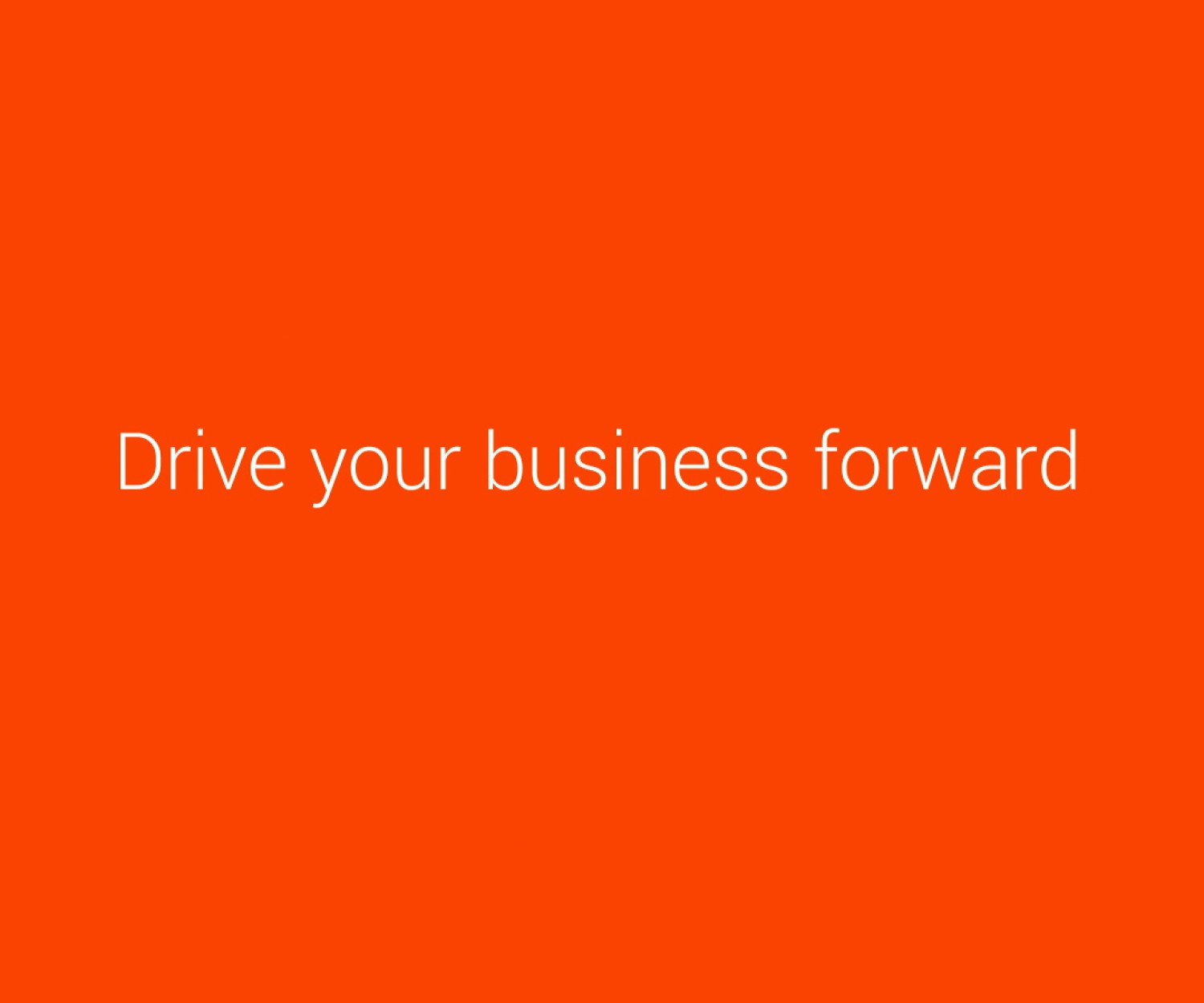 “Drive your business forward” appears in white text. The background is EXL’s primary orange.